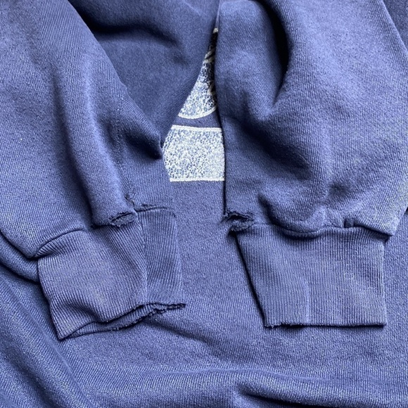 Vintage Georgetown University Hoyas Blue Raglan Sleeve Sweatshirt 80s Large - Picture 7 of 7